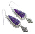 Magenta Turquoise Sterling Silver Hook Dangle Earrings AX51629